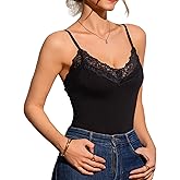Womens Camisole Lace Tank Tops Spaghetti Straps V-Neck| Stretchy Sexy Ladies Tops Undershirt