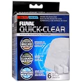 Fluval Quick-Clear Water Polishing Pads, 6-Pack | Mechanical Filter Media for Aquariums, A244A1, All Breed Sizes