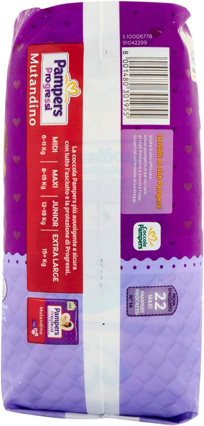 Pampers Progressi Maxi 22 Nappies, Size 4 (7-18 kg), White - Image 3