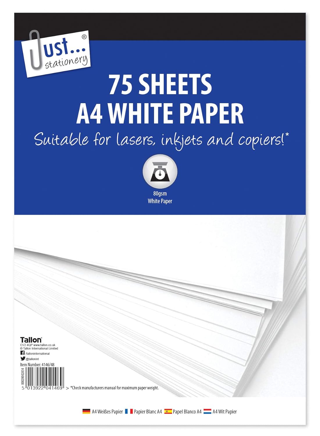 Just Stationery 75 Sheet A4 White Copy Paper Amazon.co.uk Office Products