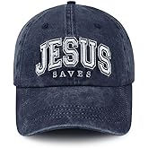 Tallngtha Jesus Saves Hats for Men Women, Funny Adjustable Cotton Christian Baseball Cap