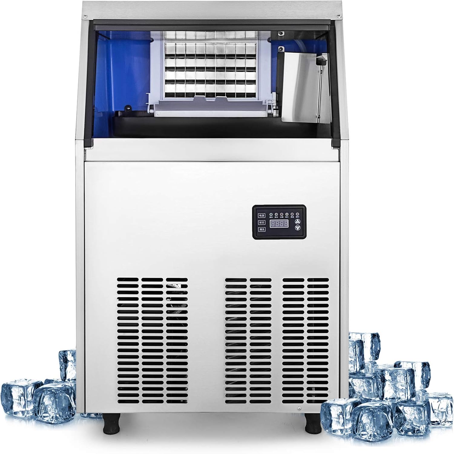 KITGARN 50kg Commercial Ice Maker Machine 110Lbs/24H Stainless Steel 40
