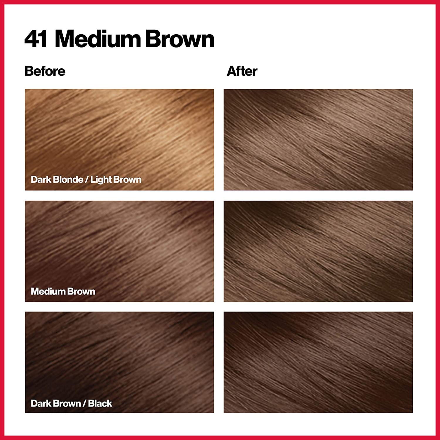 Revlon Permanent Hair Color, Permanent Hair Dye, Colorsilk with 100% Gray Coverage, Ammonia-Free, Keratin and Amino Acids, 41 Medium Brown, 4.4 Oz (Pack of 3)