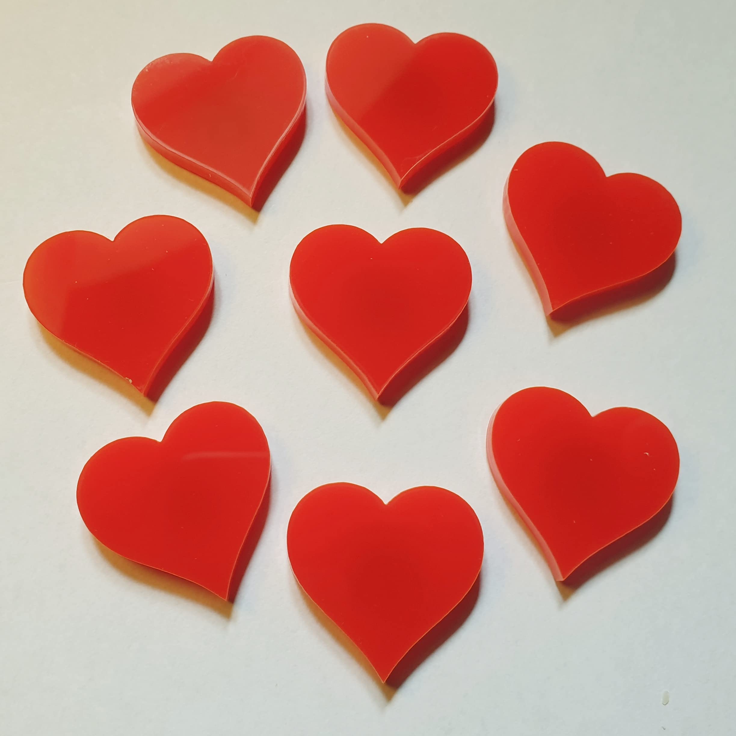 8 Pcs Small Red Acrylic Love Heart Fridge Magnets | very strong magnets | gift for loved one | valentines day gift | best friend present