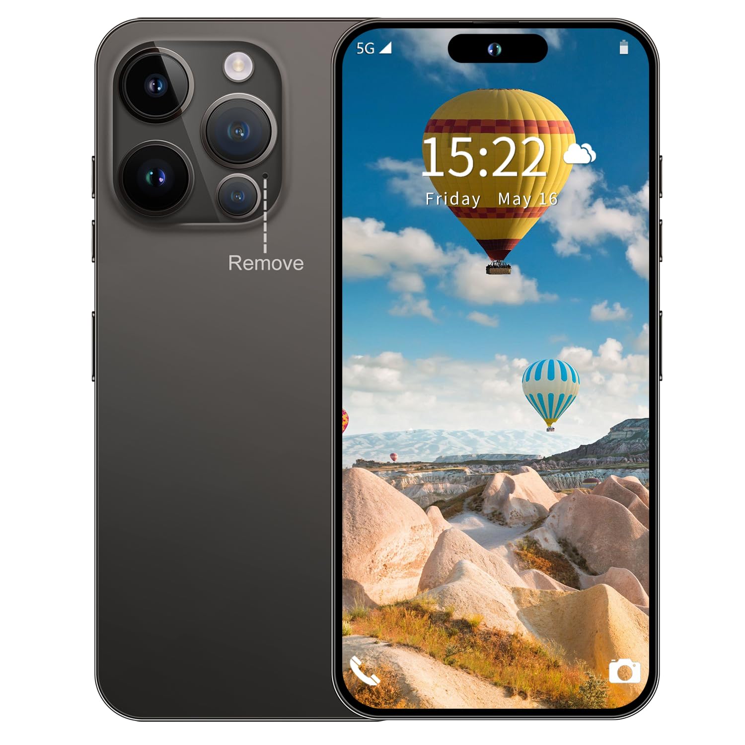 Photo 1 of 16PROMA X Unlocked Smartphone 6.9" HD Screen 6+256GB Smartphone with 128G Memory Card New System 6800mAh Long Battery Dual SIM/Fingerprint Lock/Face ID/GPS (Black)