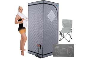KUNSANA Full Size Portable Far Infrared Sauna Tent,Personal Home Sauna Spa with Heating Foot Pad and Portable Chair
