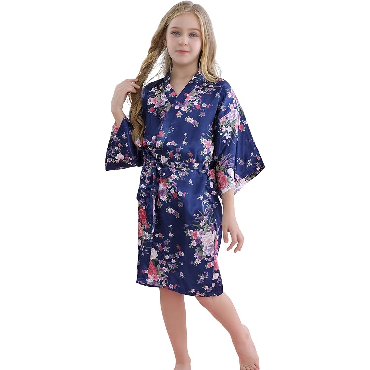 Lot De 12 Peignoirs Kimono En Satin Pour Filles Enfants - Taille 8 Ans, Couleur Violet/lilas, Pour Spa, Mariage, Fête D'anniversaire - 13