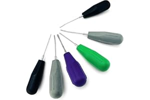 DEXA DENTAL Luxating Elevator Ligament Knives, Set of 6, Easy Grip Plastic Handles