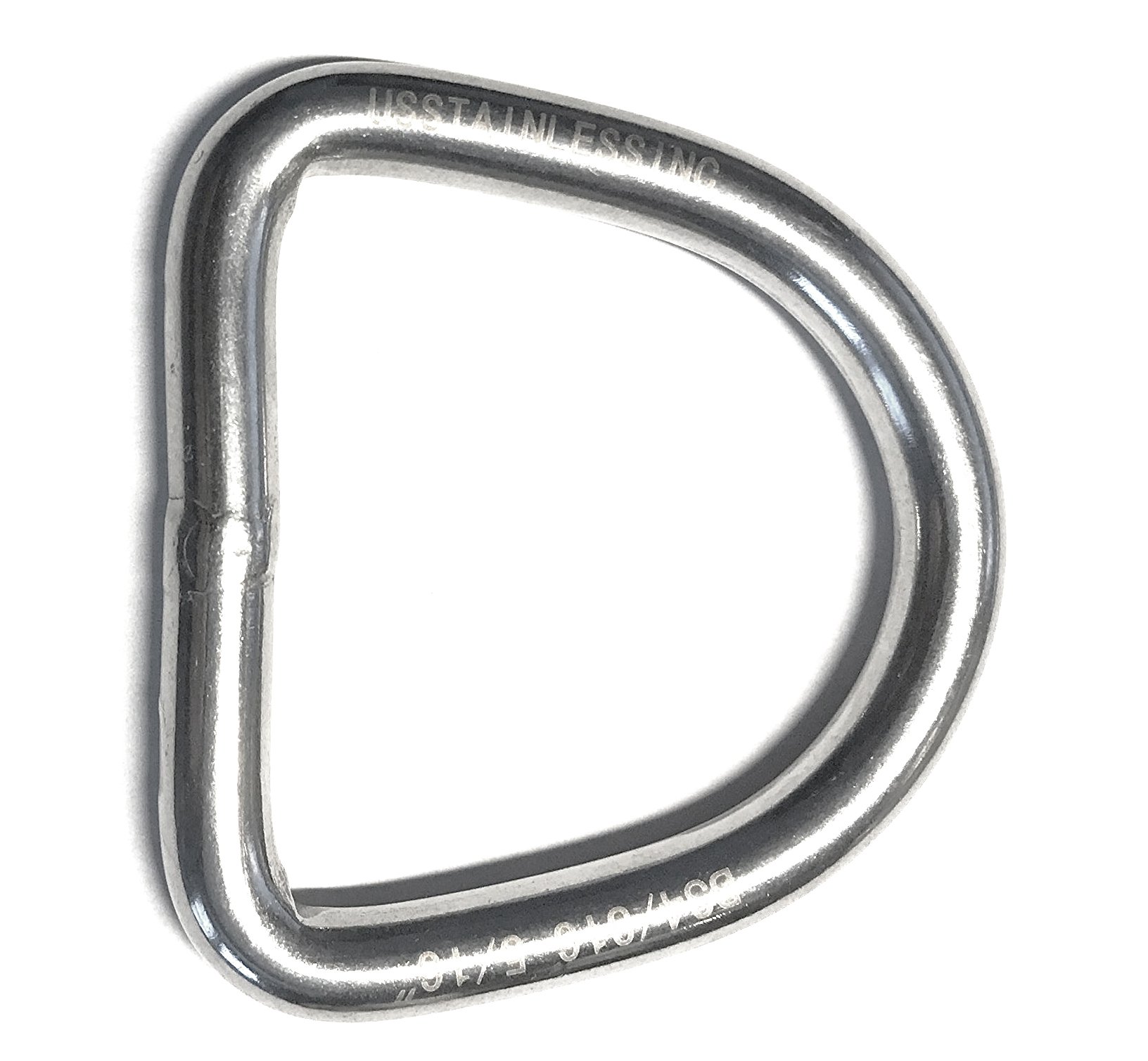 US Stainless Stainless Steel 316 D Ring Welded 8mm x 50mm ID (5/16" x 2") Marine Grade Dee