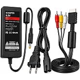 WirelessFinest Power Supply &amp; AV Cable for PlayStation 2 PS2 Slim | AC Power Adapter And Audio Video AV Cable Bundle for Sony PlayStation 2 PS2 Slim SCPH-70000 and SCPH-90000 Consoles