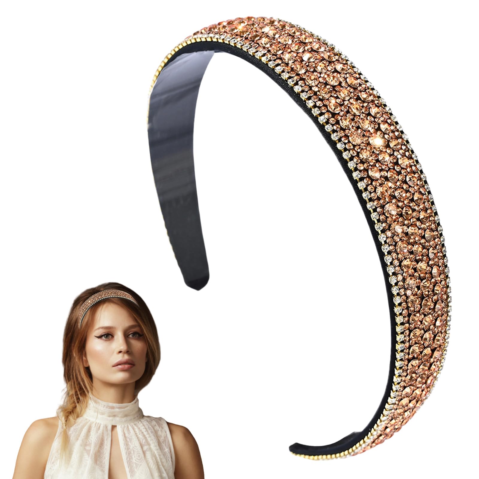 Hair Band Girls Headbands Women Sparkle Crystal Wide Rhinestone Headband High Grade Headwear 2712