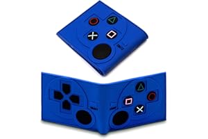 BYTHEVOID Game Controller Wallets For Kids, Man, Teen Bifold Wallet Multiple Card Slots and Coin Pocket Gamepad Silicone And PU Leather Surface Video Game Kids Wallet in Blue