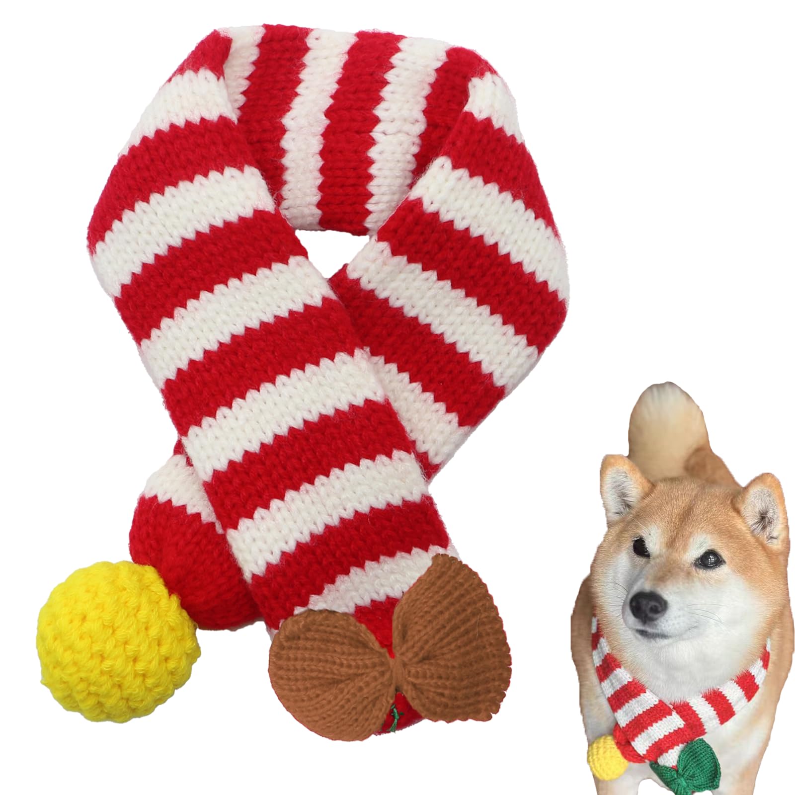 Christmas Pet Collar, Xmas Scarf For Pets, Handmade Knitted Christmas Costume Suitable For Large, Medium, And Small Pets