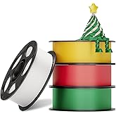 ANYCUBIC Silk PLA Bundle 4KG, 3D Printer Filament 1.75mm +/- 0.02mm, 1KG Reusable Spool, Shiny Green & White & Gold & Red