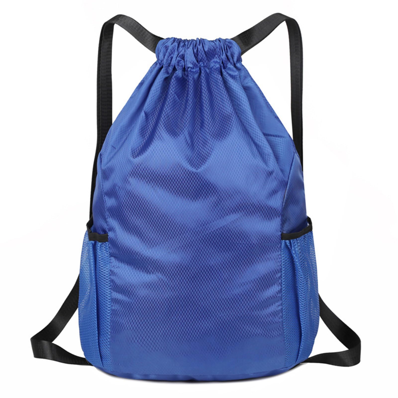 chongning Drawstring Gym Bag, Large Sports Backpack, Waterproof Drawstring Bag Bring Two Side Pockets, Swim Bags for Women Men, Gym Sack for School Sports Swimming Gym Travel Beach (Royal Blue)