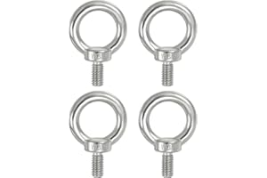 PATIKIL Lifting Eye Bolts UNC3/8-16, 4 Pcs 304 Stainless Steel Marine Grade Machinery Shoulder Lifting Ring Threaded Eyebolt 