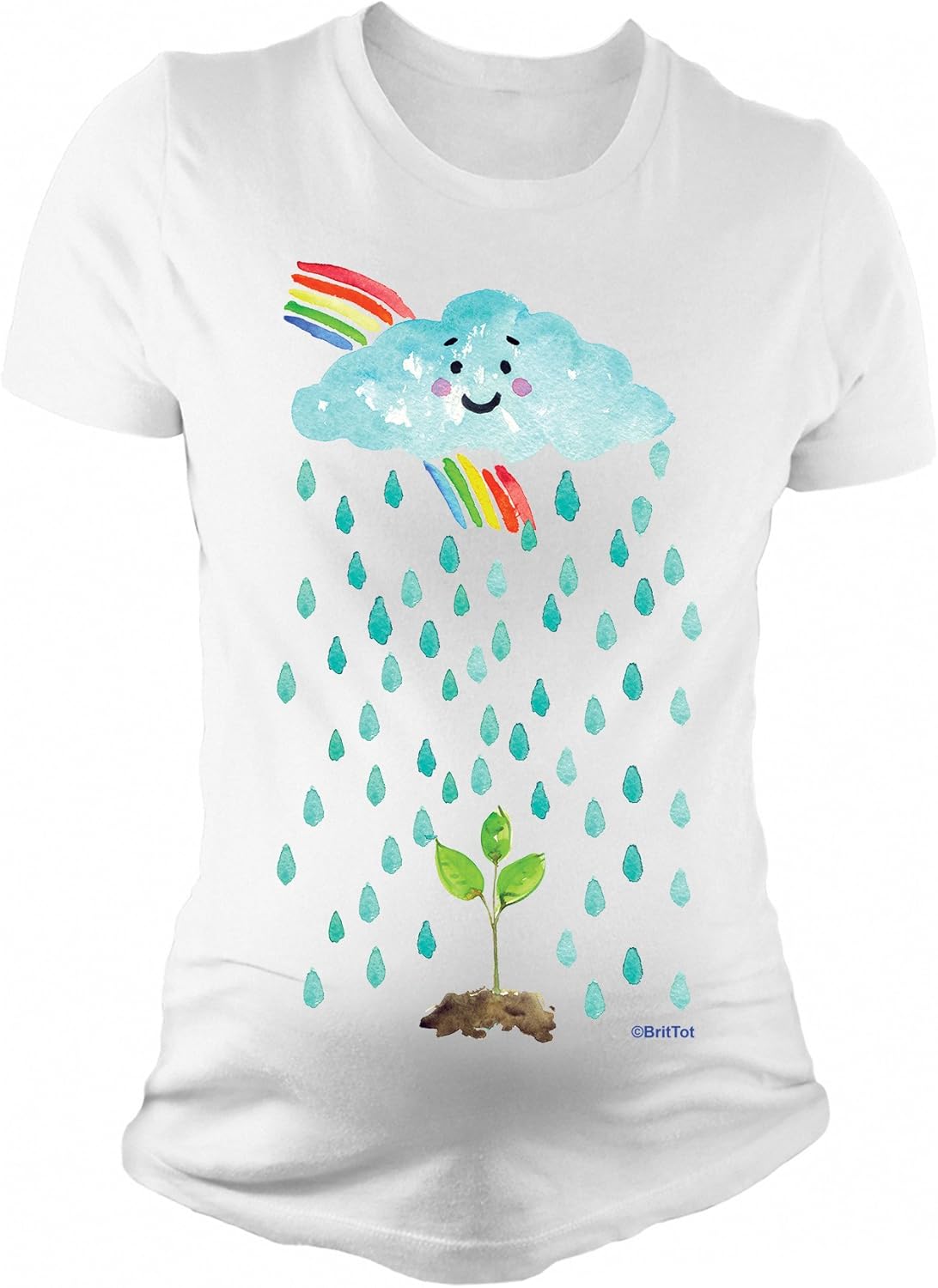 BritTot Ladies Maternity T-Shirt Baby Seed Rainbow Cute Pregnancy Gift