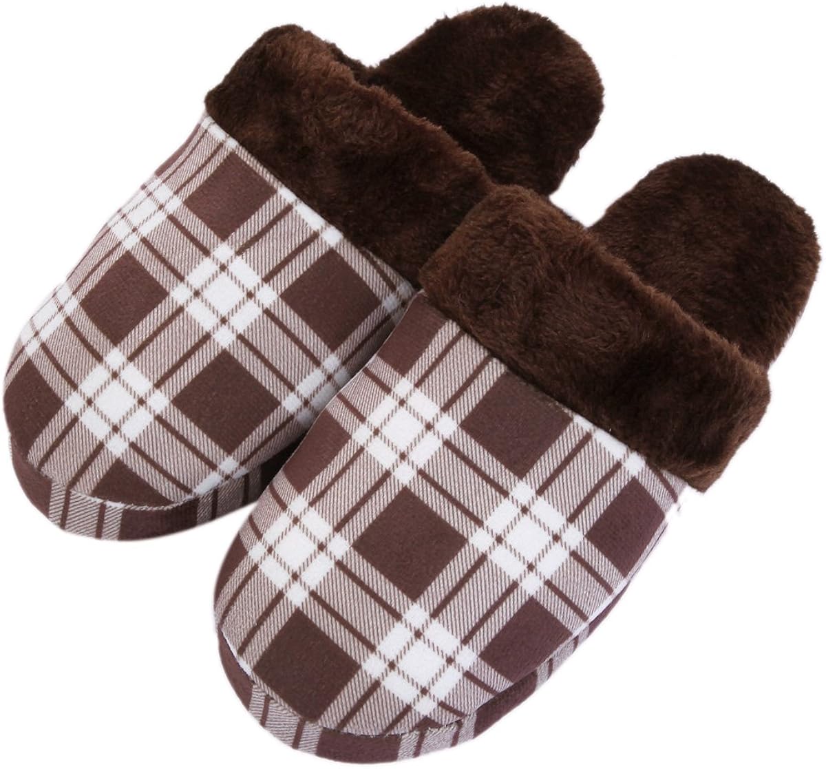 TrendsBlue Plaid Cozy Plush Fleece House Slippers Slippers