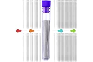 UOOU 150PCS Straight Beading Needles,Size 11-0.51mm(0.02 in) Seed Beads Needles with Needle Bottle,Needle Threaders, Embroidery Beading Needles for Jewelry Making