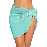 Tournesol Women's Sarong Coverups Short Beach Skirt Sheer Swimsuit Wrap Skrits Bikini Bathing Suit Wraps