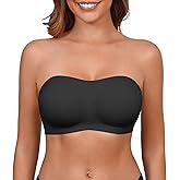 DEANGELMON Strapless Bras for Women Seamless Padded Bandeau Bra Non-Slip Silicone Tube Top Wireless Push Up Bralettes