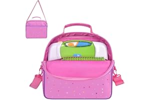 TANMQIN Portable Bag Compatible with Leapfrog LeapStart 3D Interactive Learning System for LeapFrog 2-in-1 LeapTop Touch for LeapFrog Scout and Violet 100 Words Book and Storage for 5-6 Books (Case only)Pink