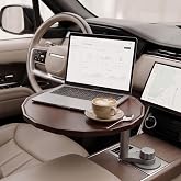 NEOGO Car Desk for Laptop, Car Food Tray for Tesla Model Y/3, Car Tray Table, Cup Holder Tray for Eating, Laptop Work &amp; Charging Stops, 4-Way Locking Base