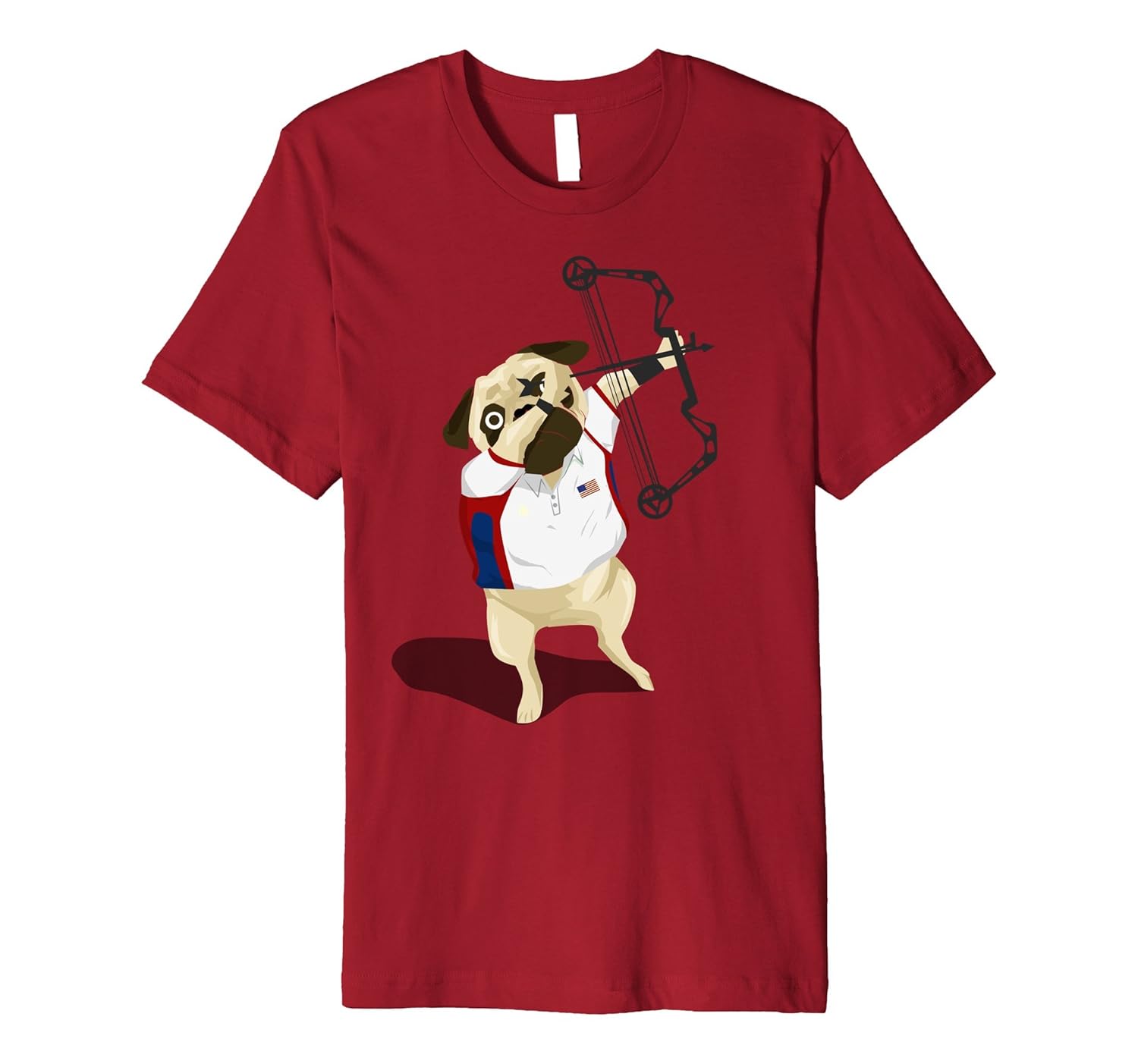 Dabbing Archery Pug Dog Funny Archer Sports Graphic Tshirt-ANZ