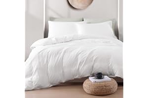 Queen Duvet Cover White - Pre-Washed 3 Piece Ultra Soft Brushed Microfiber Bedding Set, Includes 1 Duvet Cover (90x90 Inches)