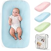 Freejoy Baby Lounger for Newborn, Portable Baby Nest, Soft Cotton Breathable Washable Infant Lounger for Home and Travel (Blue)