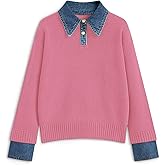 GUNEST Womens Oversized Sweater Cozy Chunky Long Sleeve Mock Turtleneck V Neck Button Down Denim Polo Pullover Tunic Sweaters