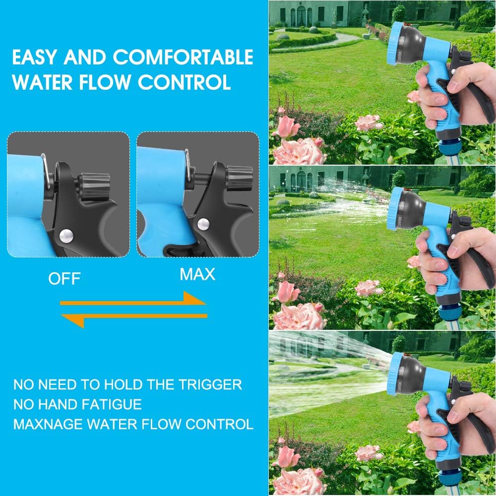 Garden Hose Sprayer Nozzle with 8 Adjustable Pattern, ABS Water Hose Sprayer, Slip Resistant Garden Nozzle Fits All Standard Garden Hoses for Watering Plants, Lawn&Garden, Washing Cars, Showering Pets : Garden & Outdoor