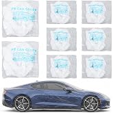 Sibba 4 Pack Disposable Car Cover Plastic Car Cover, Universal Waterproof Clear Cars Covers with Elastic Bands, Cars Covers for SUV Outdoor Snow/Rain Weather Protection, 12.4 ft x 21.6 ft