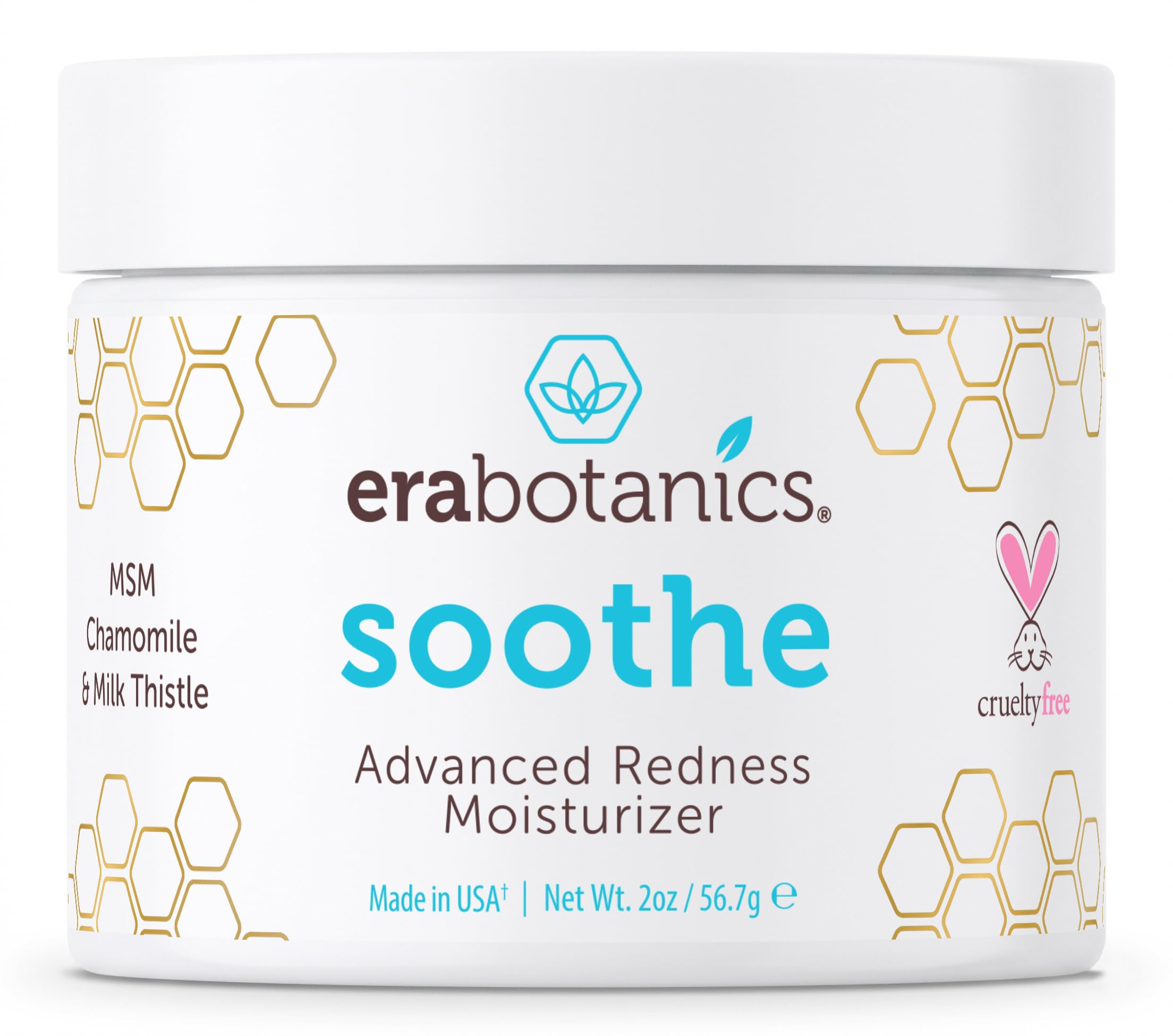 Era Organics Rosacea Redness Relief Cream - Soothe Anti Irritation Calming Face Moisturizer For Rosacea, Eczema, Acne Prone Skin- Dry, Sensitive Skin Care Milk Thistle, MSM, Avocado Oil & Chamomile