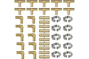 40Pcs PEX Fittings 3/4 Inch, 90 Degree Elbow TEE Straight Couplings 3/4" Pex Fittings, Crimp Rings, Pex Crimp Fitting Combo f