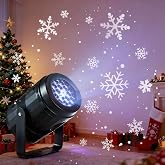 Snowflake Projector Lights Indoor/Outdoor LED Spotlight Lamp with Snow Flake Decorative for Indoor Outdoor Window Ground Roof Wall Holiday Projector