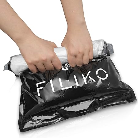 FILIKO Reise Vakuumbeutel 6er Set – Der Vakuum Beutel für Kleidung – Kein Staubsauger notwendig einfach per Hand Rollen