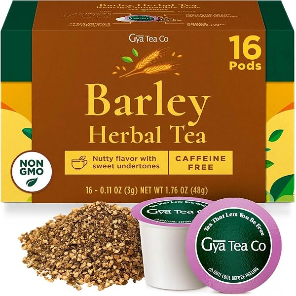 GYA TEA CO BARLEY HERBAL TEA POD (16 CT) – DECAF WELLNESS TEA RICH NUTRIENTS FOR DIGESTIVE HEALTH & NOURISH