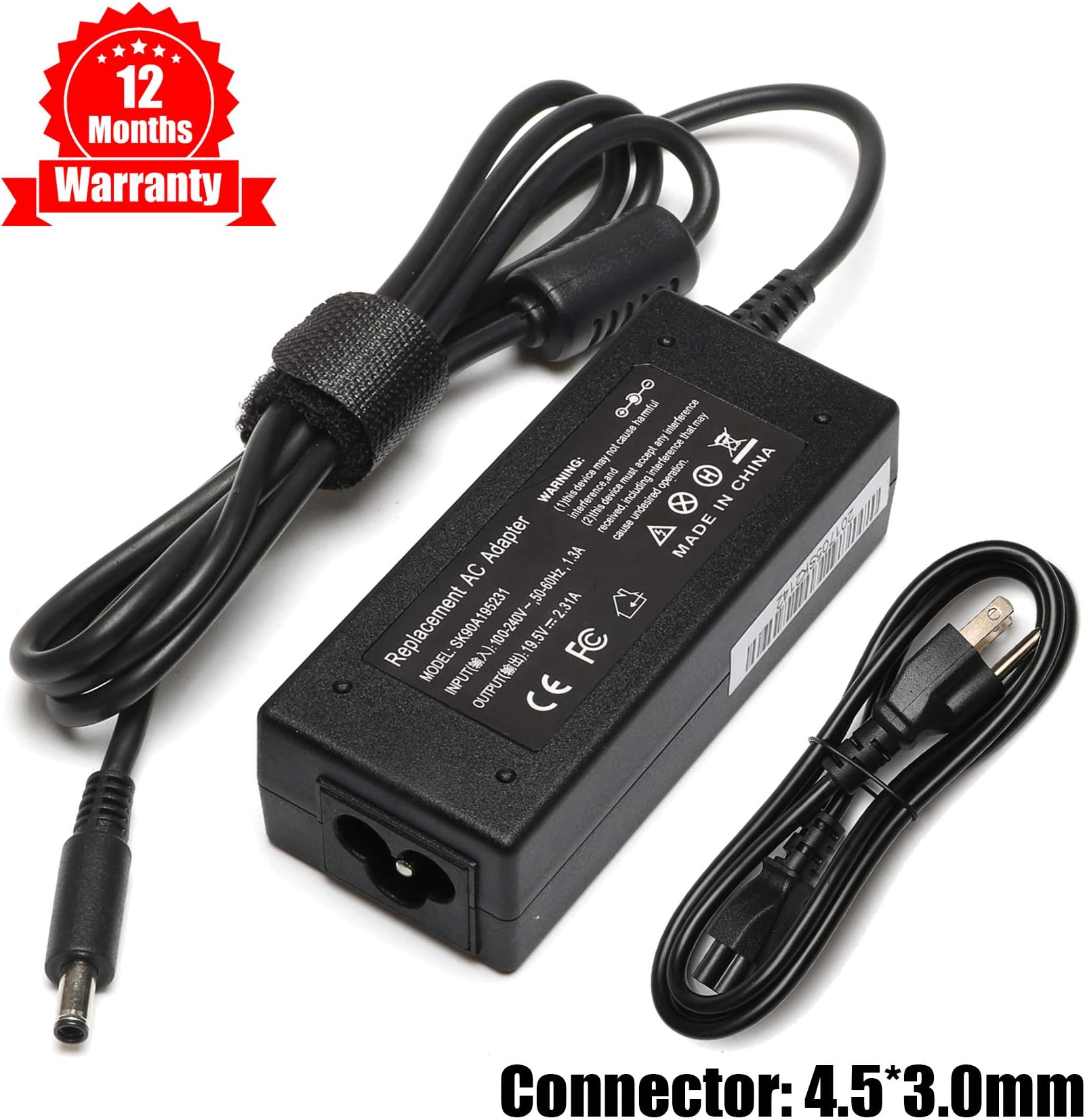 19.5V 2.31A 45W Ac Adapter Charger for Dell Inspiron 15 3551 3552 3555 3558 5000 5555 5558 5559,Inspiron 11 13 14 17 XPS 13,Latitude 12 13 7202 3379 Vostro 14 15,HK45NM140 LA45NM140 HA45NM140