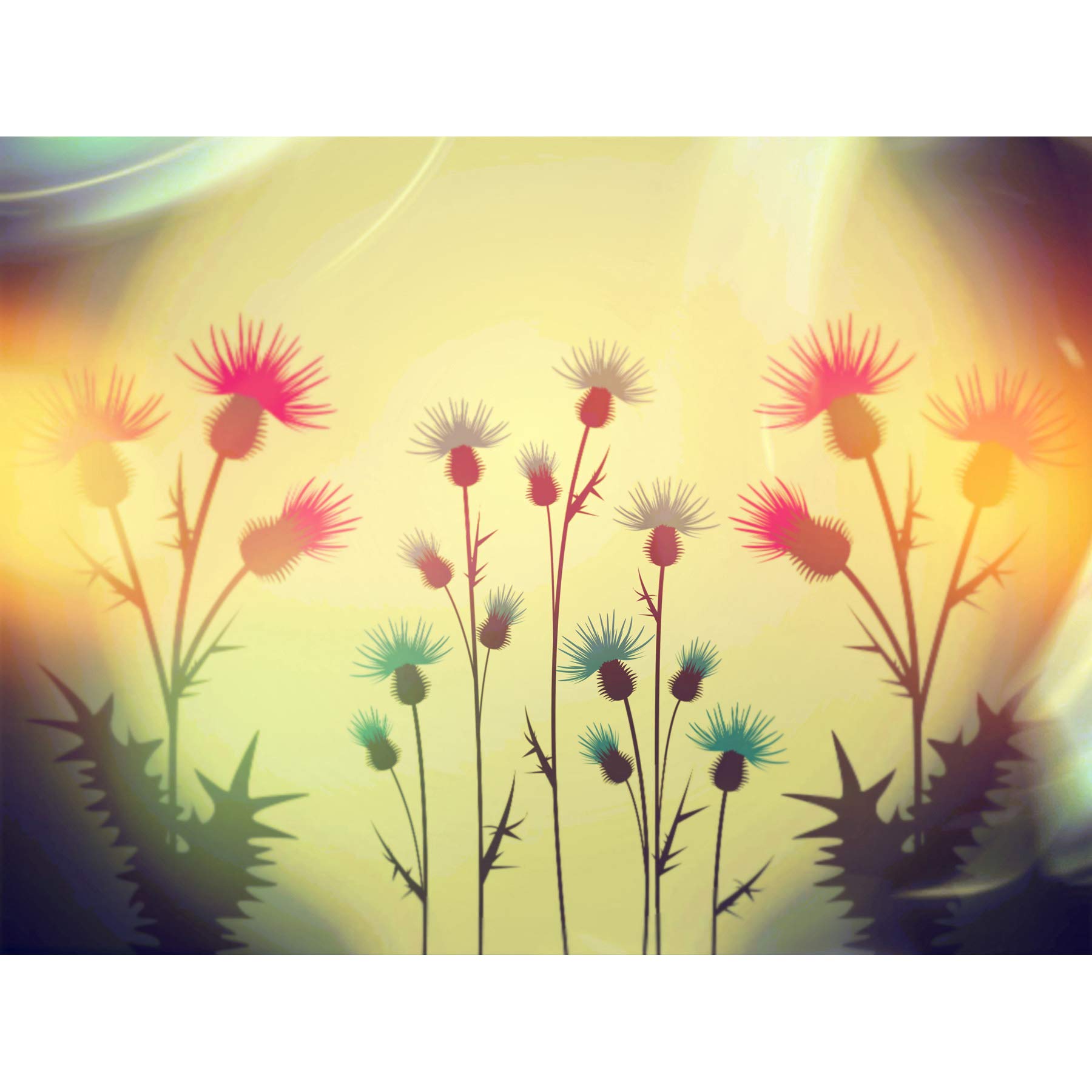 Wee Blue Coo Hipster Thistles Scotland Cool Effect Scottish Art Canvas Print