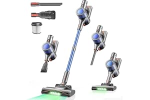 Dzaki Cordless Vacuum Cleaner, Stick Vacuum with Smart LED Display, 50KPA 55Mins Vacuum Cleaners for Home, Powerful Suction, Anti-Tangled Lightweight Rechargeable Vac for Pet Hair, Carpet, Hard Floor