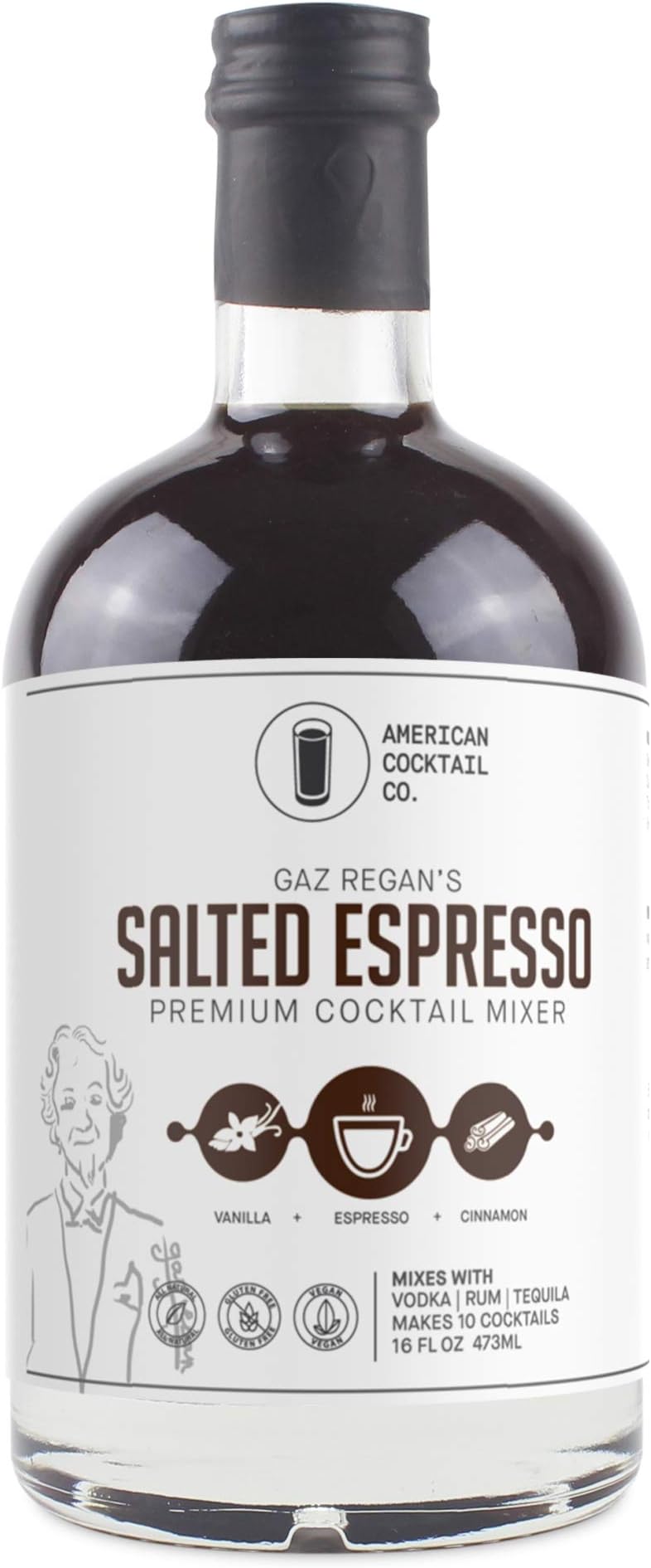 Mixologist Designed Premium Cocktail Mixer (Gaz Regan’s Espresso Martini, 16 fl oz)
