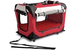 PETLUV Large Cat Carrier on Wheels & Dog Carrier for 2 Cats or Medium Dog. Rolling, Soft Sided Pet Carrier for Travel. Collapsible, Portable Cat Bag with Soft Bed, Top & Side Loading, Locking Zippers
