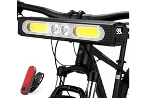 Heeykeey Bike Light for Night Riding, 1500 Lumens High&Low Beam Front Light, OLED Display USB-C Rechargeable Bicycle Light, IPX6 Waterproof Ebike Headlight with Tail Light for MTB,Off-Road,City Riding