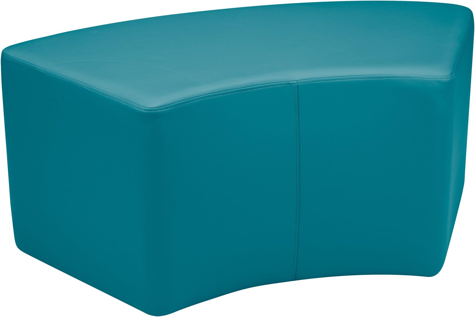 Shapes Structured Vinyl Soft Seating with Durable Frame - S Curved Bench/Stool 18"H- Teal