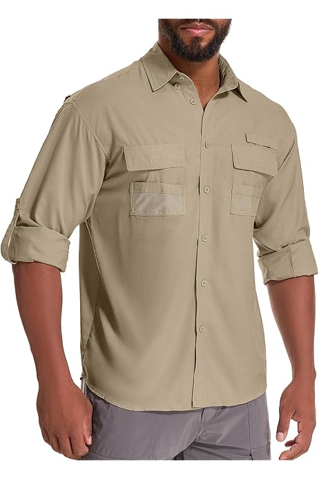 Work Shirts For Men MAGCOMSEN Men's UPF 50+ Fishing Shirt Long