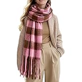 COMOEASIL Women Warm Scarf Long Shawl Cold Weather Thick Blanket Scarfs Plaid