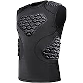 DGXINJUN Men's Football Rib Protector Chest Padded Shirt for Aldult Football Rugby Softball Baseball Heart Sternum Guard