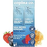 Copina Co. Irish Sea Moss Powder Drink - Super Berry with Organic Blue Spirulina - 200mg Organic Sea Moss for Gut & Skin Health, Immunity - Natural Electrolytes I 8 Stick Packs