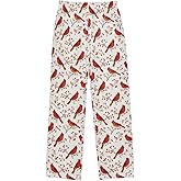 Pfrewn Christmas Winter Pajama Pants Winter Cardinal Berry Red Sleep Pjs Lounge Pajama Bottoms M
